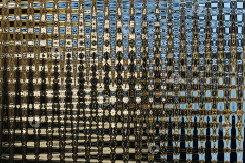 Скачать Абстрактный зигзагообразный фон с волнами в серых, синих и черных тонах. Художественная обработка изображений, созданная travel photo. Красивый многоцветный узор для любого дизайна. Фоновое изображение фотосток Ozero