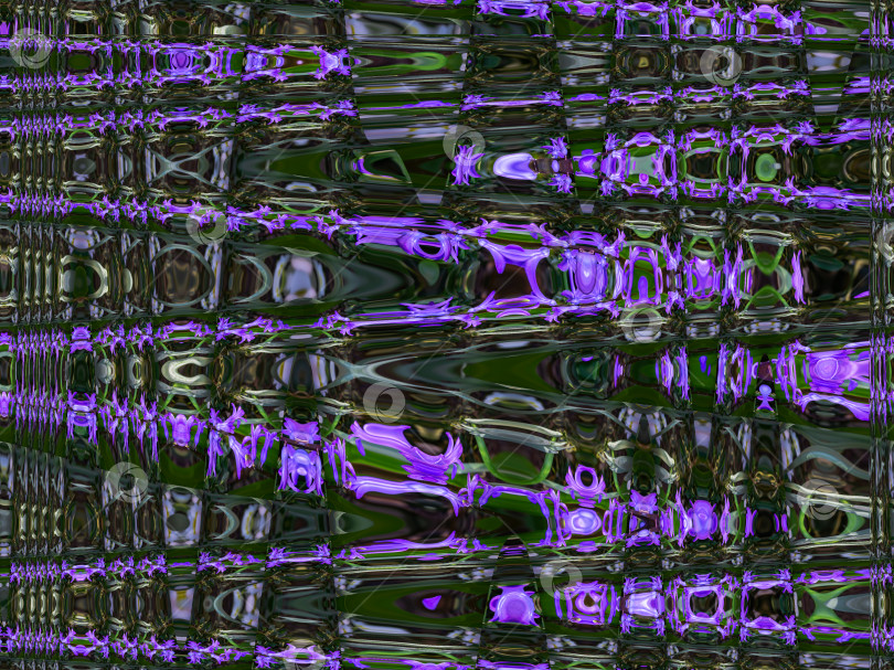 Скачать Абстрактный зигзагообразный узор с волной на цветочную тему. Художественная обработка изображения, созданная на основе фотографии цветка гиацинта. Бесшовный красивый многоцветный узор в зелено-голубых тонах. Фоновое изображение. фотосток Ozero