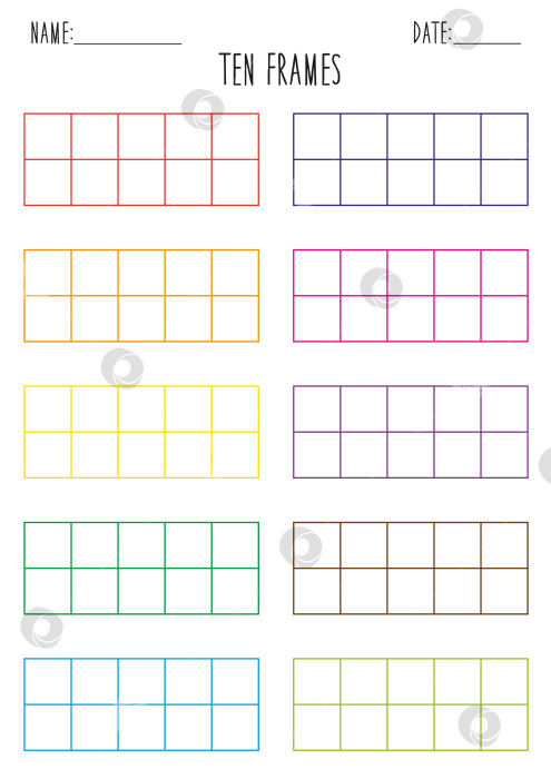 Скачать Шаблон из десяти пустых рамок для изготовления детских рабочих листов. фотосток Ozero