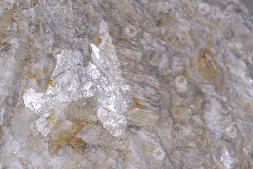 Скачать Крупный план крупных красивых кристаллов исландского шпата в скале мыса Алчак, окрестности курортного города Судак, Крымский полуостров. Выборочный фокус фотосток Ozero