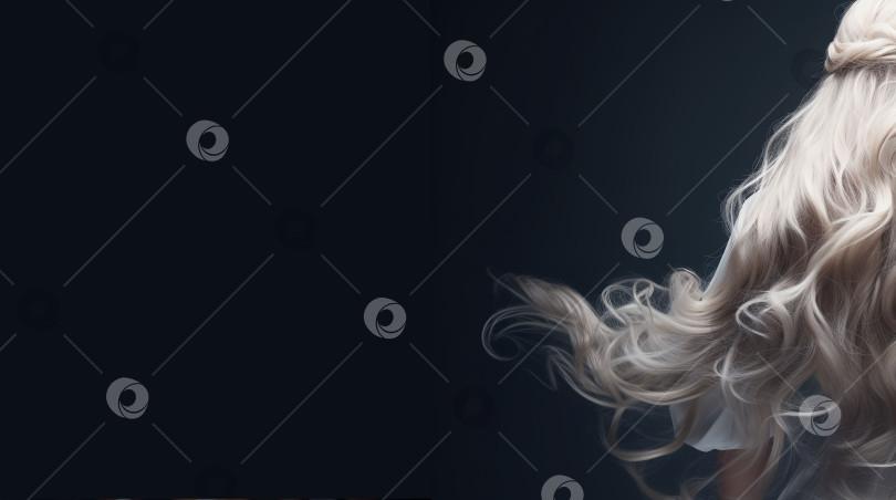 Скачать Длинные густые волосы взрослой женщины, вид сзади, сгенерированный искусственным интеллектом фотосток Ozero