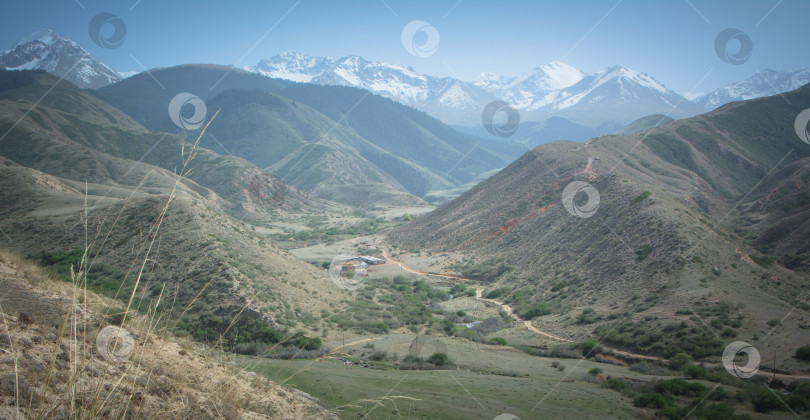 Скачать горные зеленые пастбища Кыргызской Республики фотосток Ozero