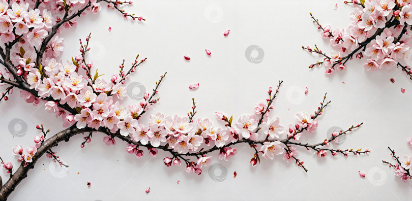 Скачать Ветви вишни в полном цвету фотосток Ozero