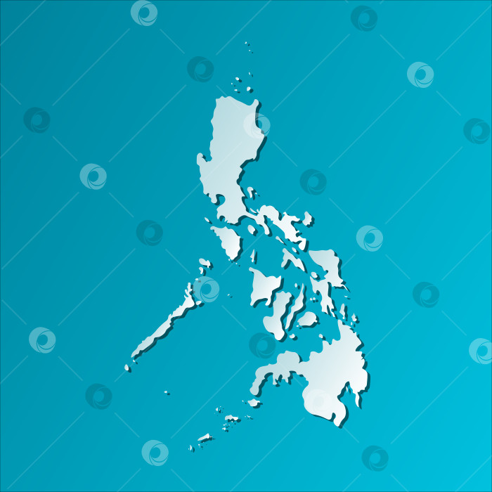 Скачать Векторный изолированный значок упрощенной иллюстрации с синим силуэтом карты Филиппин. Темно-синий фон фотосток Ozero