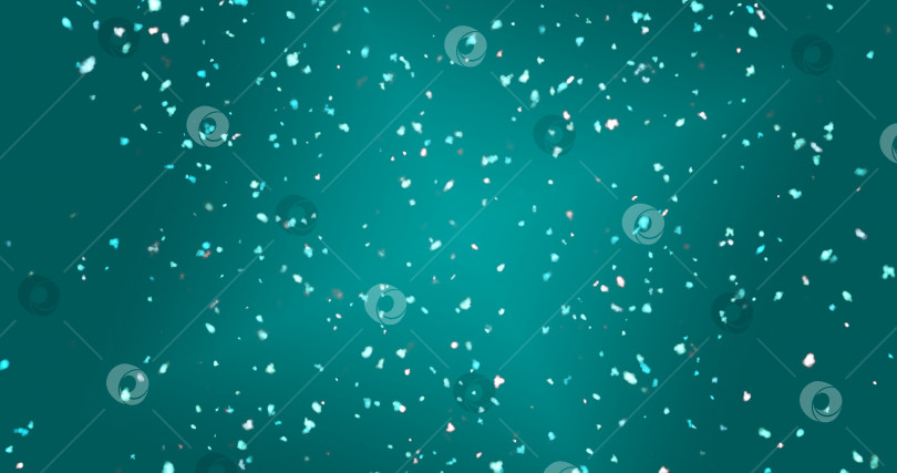 Скачать голубое Рождество, абстрактный фон с 3d-частицами боке, снега, звезд. зеленый фон. фотосток Ozero