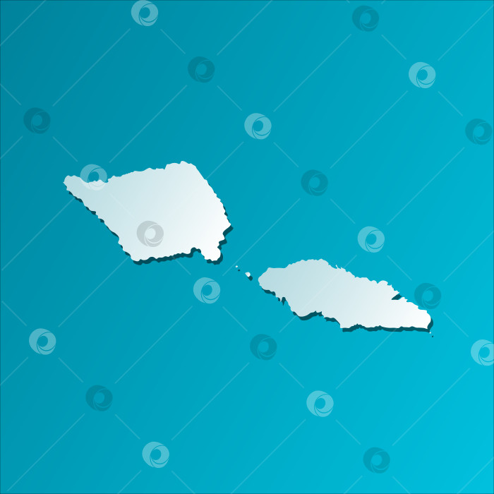 Скачать Векторный изолированный значок упрощенной иллюстрации с синим силуэтом карты Самоа. Темно-синий фон фотосток Ozero