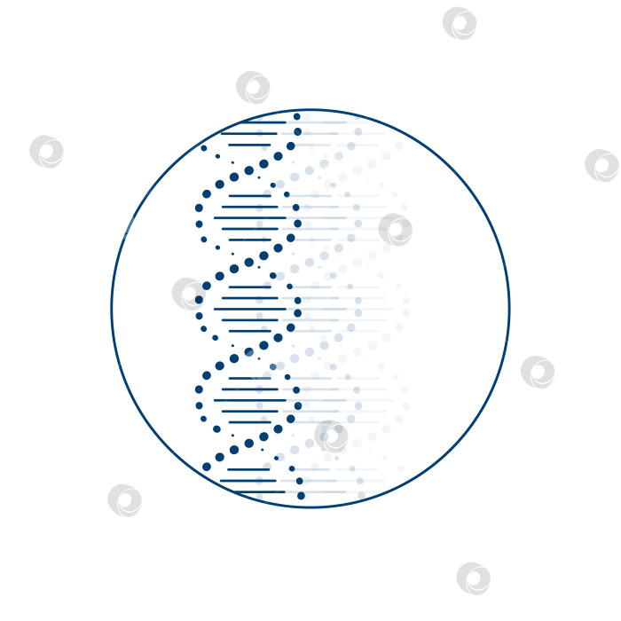 Скачать ДНК, двойная спираль молекулы ДНК. Логотип для медицины, биологии, химии. Иллюстрация ДНК для презентации, бейджа, визитной карточки или наклейки фотосток Ozero