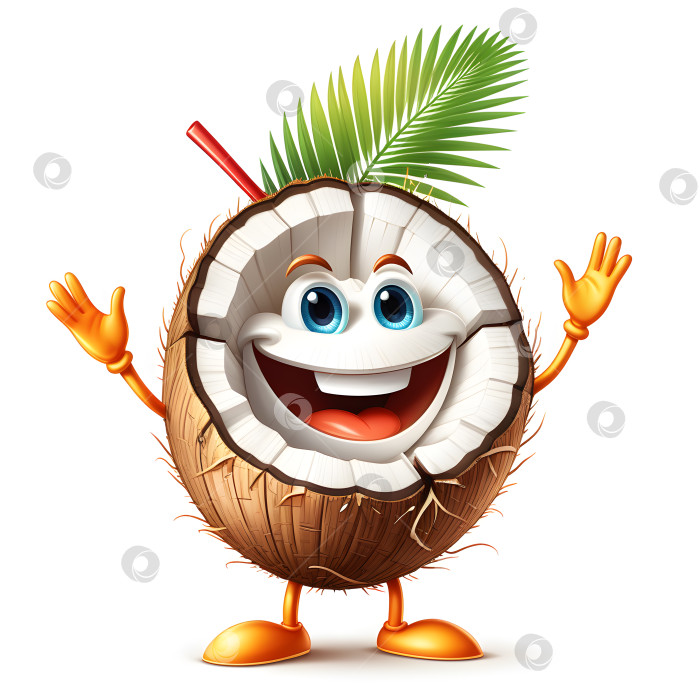 Скачать символ кокосового талисмана на белом фоне фотосток Ozero