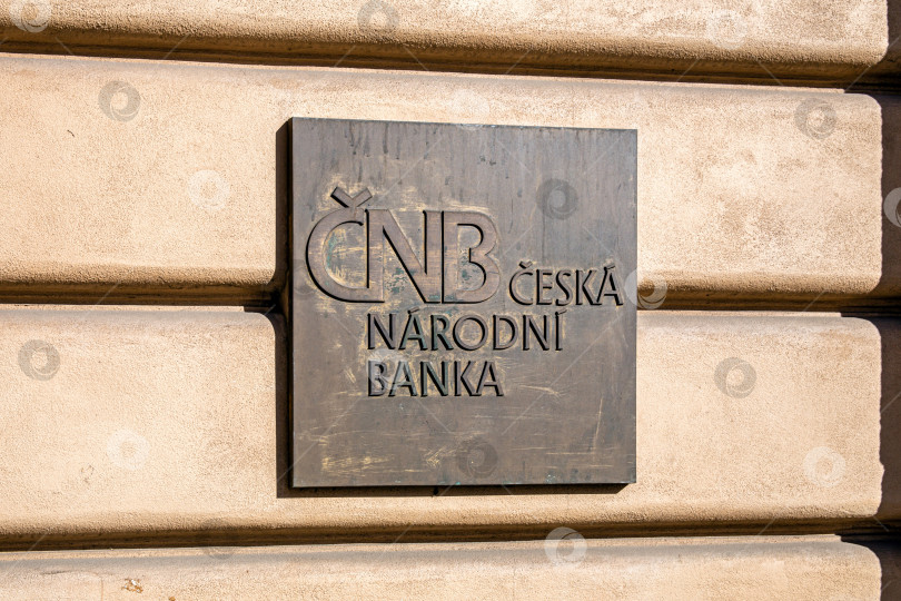 Скачать Вывеска Чешского национального банка фотосток Ozero