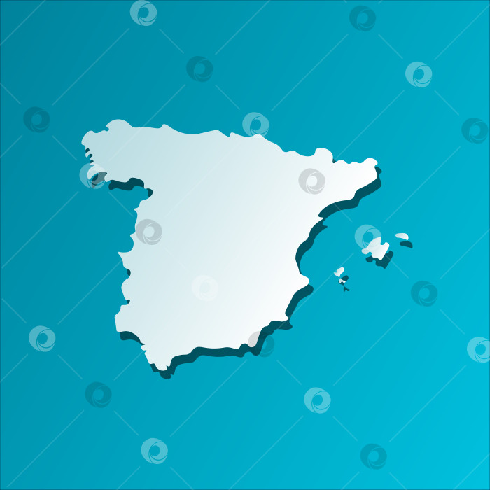 Скачать Векторный изолированный значок упрощенной иллюстрации с синим силуэтом карты Испании. Темно-синий фон фотосток Ozero