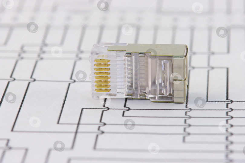 Скачать Разъем RJ45 для подключения коммутатора Ethernet фотосток Ozero