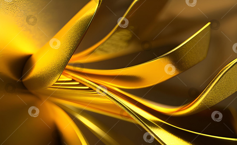 Скачать Золотой металлический фон с волнами и линиями. 3d-стиль. Роскошный золотистый фон с атласной драпировкой. фотосток Ozero