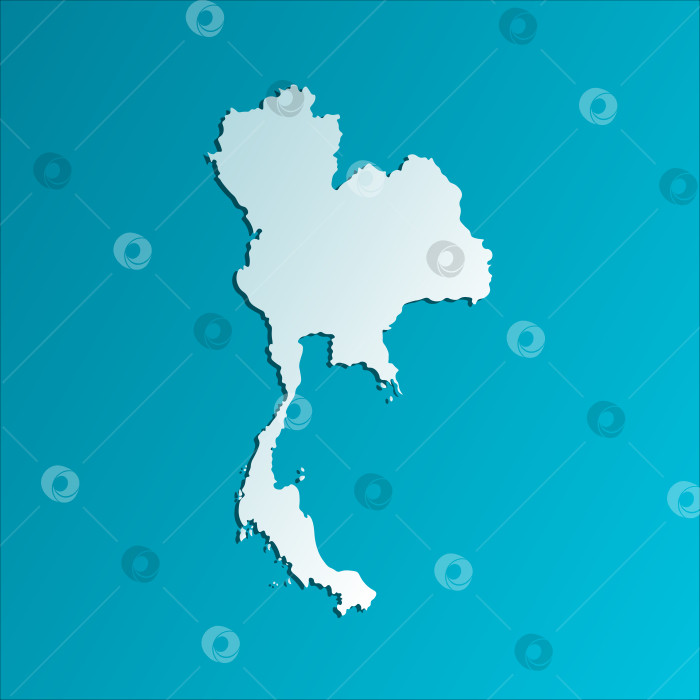 Скачать Векторный изолированный значок упрощенной иллюстрации с синим силуэтом карты Таиланда. Темно-синий фон фотосток Ozero