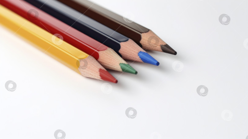 Скачать Цветные карандаши на белом фоне фотосток Ozero