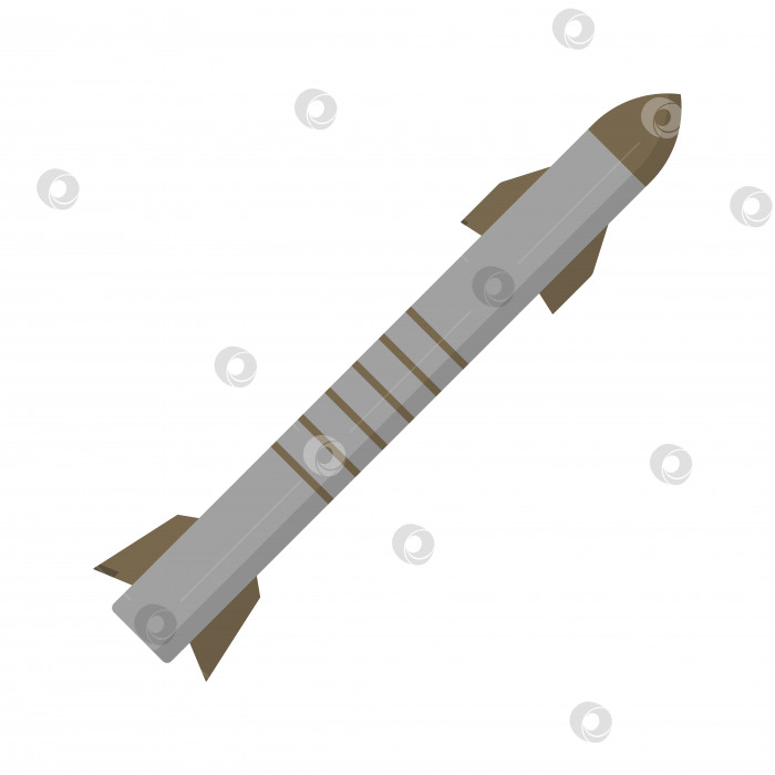 Скачать Летающее ядерное оружие. Ракета военной авиации. Разрушительная сила. Изолированная векторная иллюстрация. фотосток Ozero