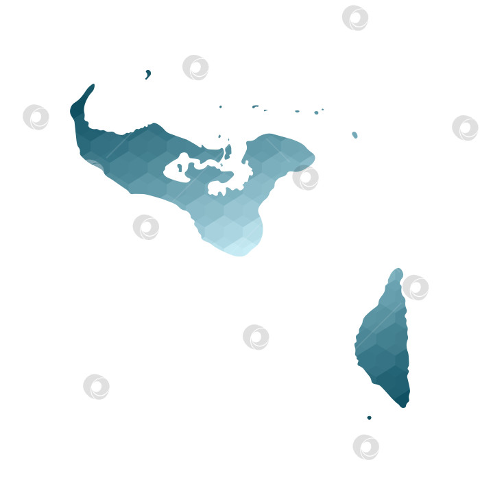 Скачать Значок векторной изолированной иллюстрации с упрощенным синим силуэтом карты Тонга. Полигональный геометрический стиль. Белый фон. фотосток Ozero
