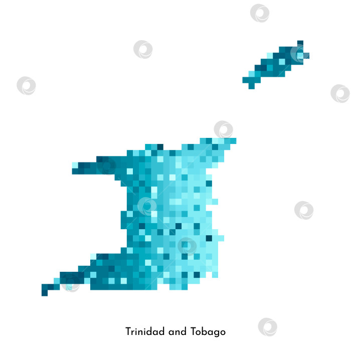 Скачать Векторная изолированная геометрическая иллюстрация с простой ледяной синей формой карты Тринидада и Тобаго. Стиль пиксельной графики для шаблона NFT. Точечный логотип с градиентной текстурой для дизайна на белом фоне фотосток Ozero