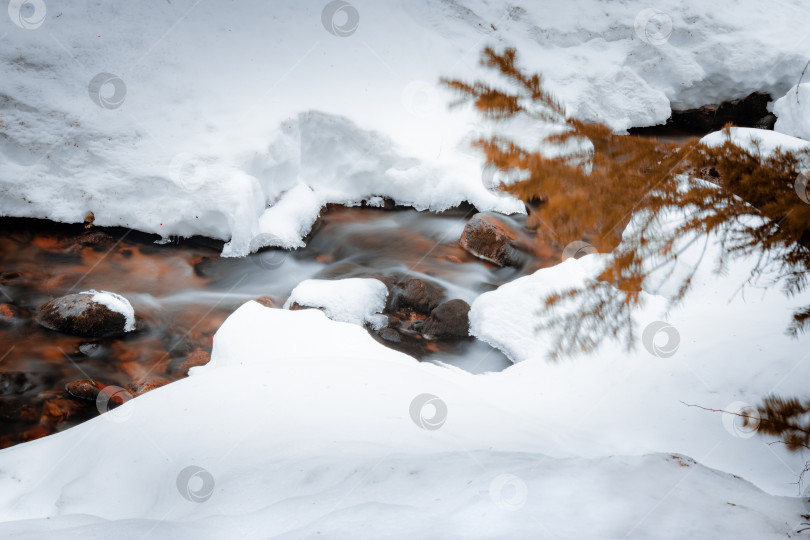 Скачать Зимняя красная река фотосток Ozero