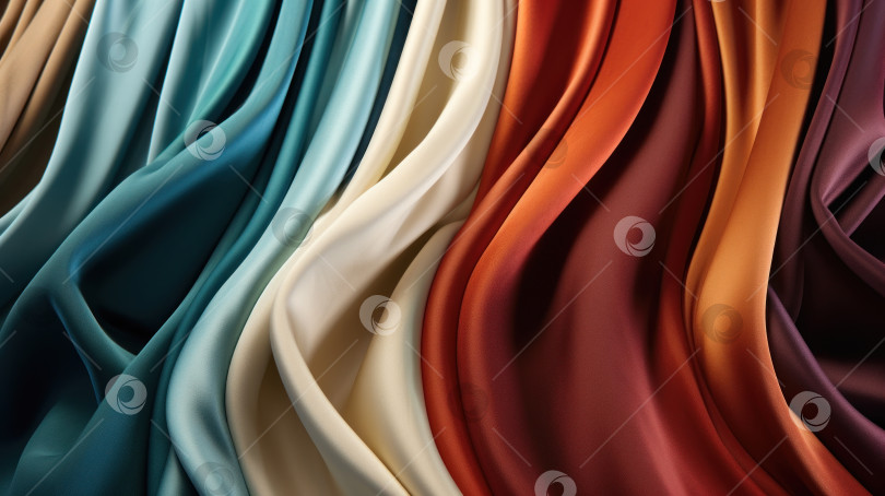 Скачать Несколько разноцветных рулонов ткани в ряд фотосток Ozero