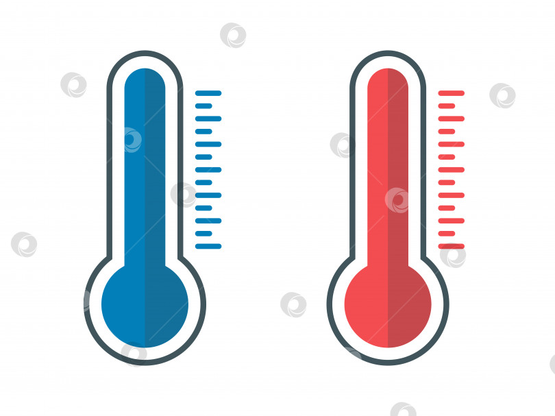 Скачать Установлен значок погодного термометра. Плоский дизайн фотосток Ozero