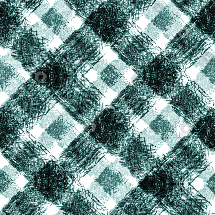 Скачать Бесшовная абстрактная геометрическая аквамариновая текстура. Полоски волокна пересекаются по диагонали и создают квадратный многослойный узор. Иллюстрация. фотосток Ozero