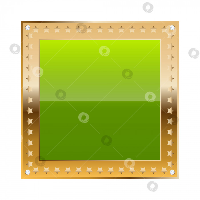 Скачать Зеленая квадратная кайма с золотой рамкой и бриллиантами фотосток Ozero