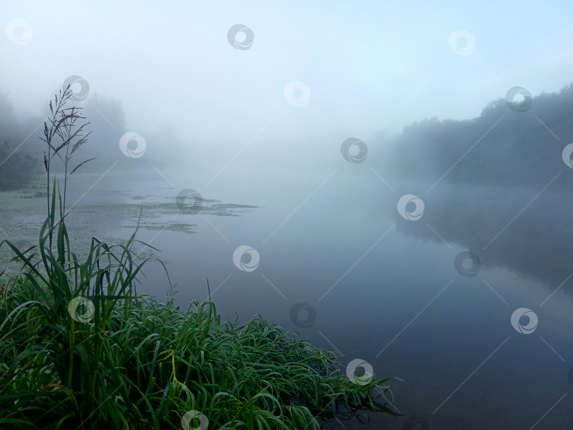 Скачать Туманное утро на реке фотосток Ozero