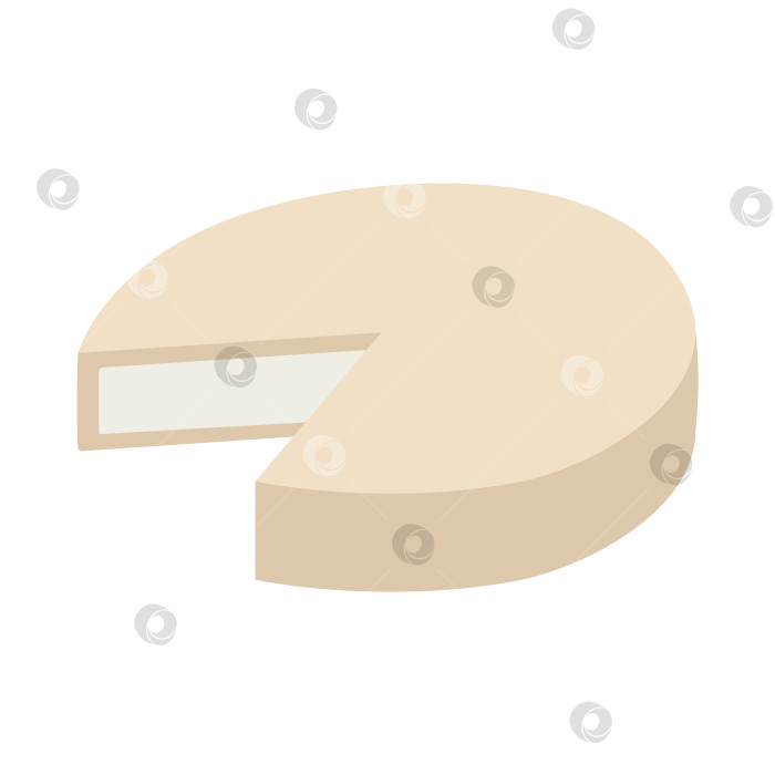 Скачать Круглый Сыр, Приготовленный из Коровьего, Козьего или Овечьего Молока, в мультяшном стиле. Векторная иллюстрация, изолированная на белом фоне, нарисованная от руки, плоский дизайн фотосток Ozero