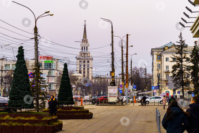 Скачать Городской пейзаж. Дом с башней. 1957 г. Воронеж фотосток Ozero