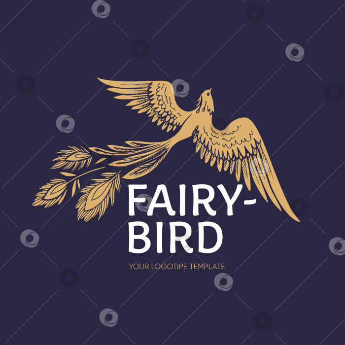 Скачать Vector Fire bird logotipe. Stylized graphic phoenix bird flying with expanded wings logo template, vector illustration isolated on white background фотосток Ozero