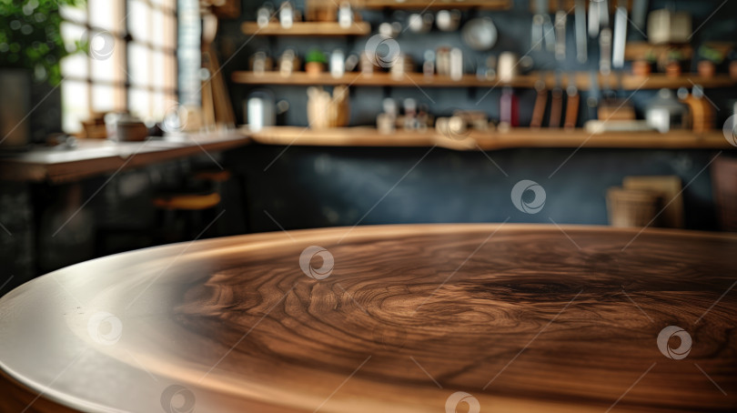 Скачать недавно сделанный круглый стол в столярной мастерской фотосток Ozero