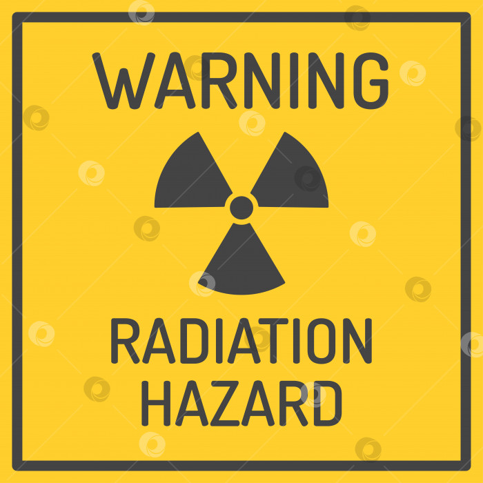 Скачать Знак радиационной опасности. Символ предупреждения о радиоактивной угрозе.Векторная иллюстрация на желтом фоне фотосток Ozero