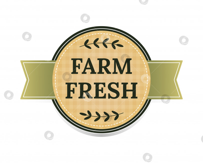 Скачать Этикетка, значок, вывеска Farm fresh. Наклейка для органических продуктов. Значок органической еды. Векторная иллюстрация. фотосток Ozero