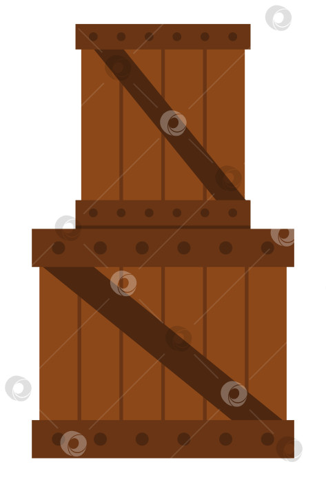 Скачать Векторная иллюстрация деревянной коробки. Значок складского контейнера, выделенный на белом фоне фотосток Ozero