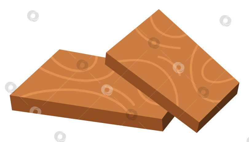 Скачать Векторный значок деревянной доски. Иллюстрация деревянных досок, выделенных на белом фоне. Изображение коричневой поленницы фотосток Ozero