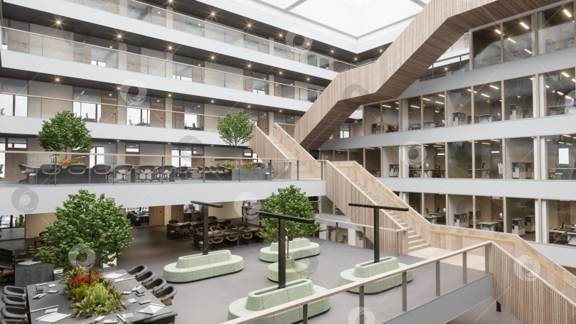 Скачать современное офисное здание с лестницей фотосток Ozero