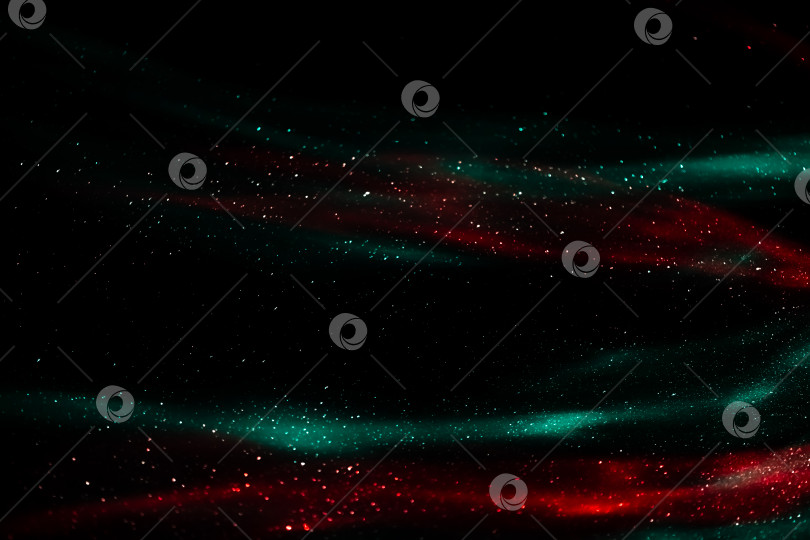 Скачать абстрактный зеленый и красный фон движения камеры контроля скорости на фоне светящихся огней с блестками и звездами. фотосток Ozero