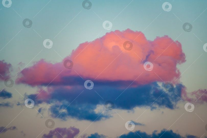 Скачать фиолетовое облако, освещенное закатом (фон) фотосток Ozero