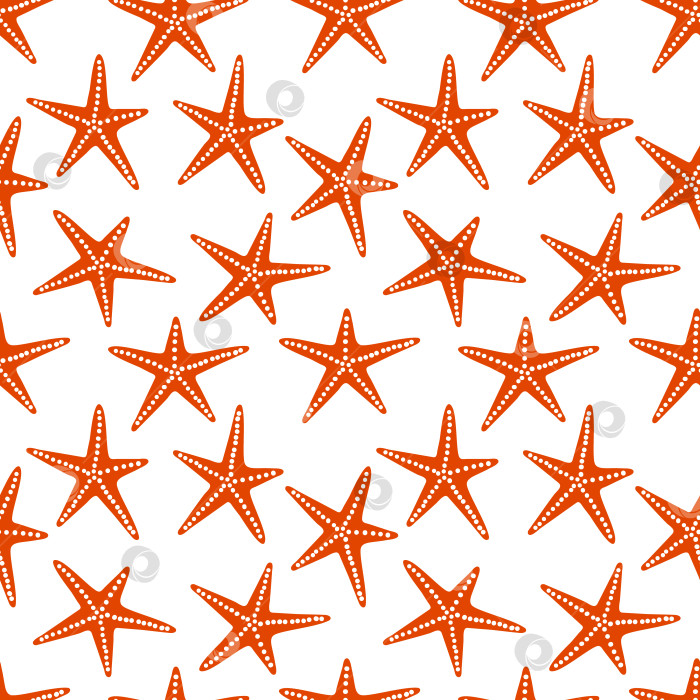 Скачать бесшовный узор в виде морской звезды для текстиля, крафт-бумаги, фонов, морских обитателей фотосток Ozero