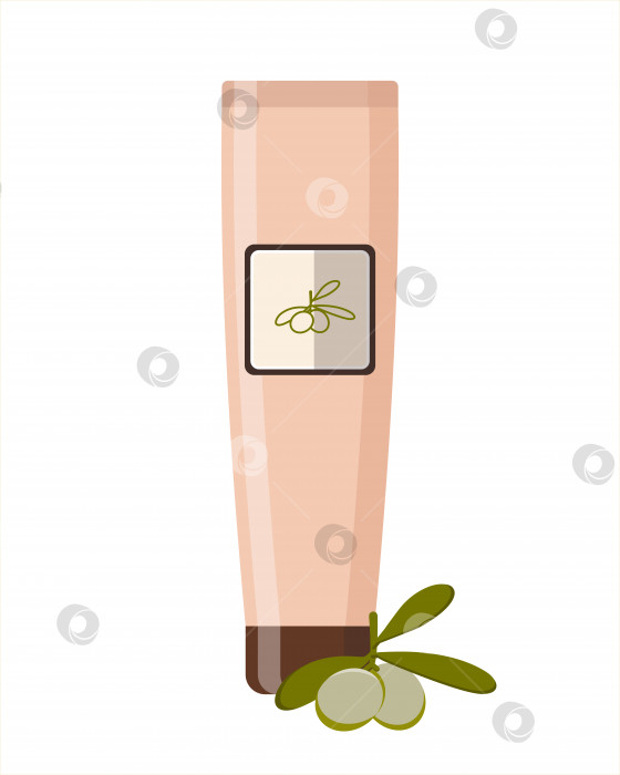 Скачать Крем для рук с оливковым маслом. Плоский дизайн. фотосток Ozero