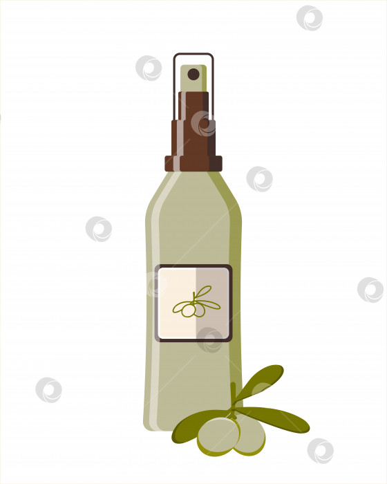 Скачать Спрей для тела с оливковым маслом. Плоский дизайн. фотосток Ozero