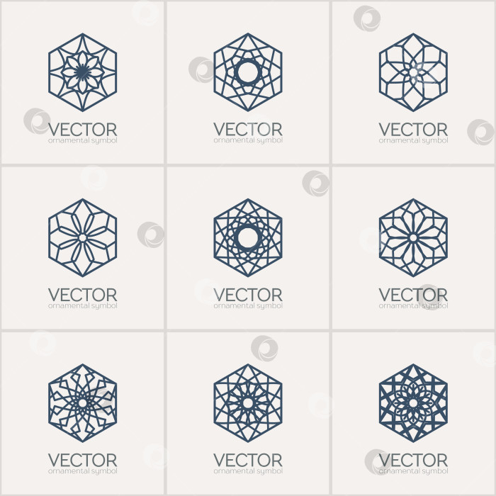 Скачать Векторные арабские орнаментальные шестиугольные символы фотосток Ozero