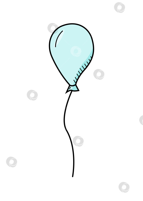 Скачать Мультяшный детский воздушный шар, векторная иллюстрация воздушного шара с каракулями. фотосток Ozero
