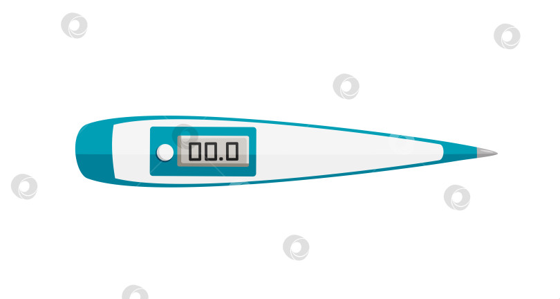 Скачать Мультяшный значок медицинского термометра. Векторная иллюстрация электронного термометра, изолированного на белом фоне. фотосток Ozero