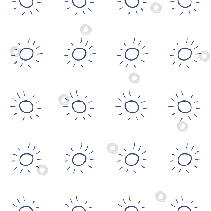 Скачать Нарисованное от руки солнце. Симпатичный минималистичный набор настенных рисунков для детской комнаты. Коллекция бесшовных рисунков. Дизайн для детей от Doodle. фотосток Ozero
