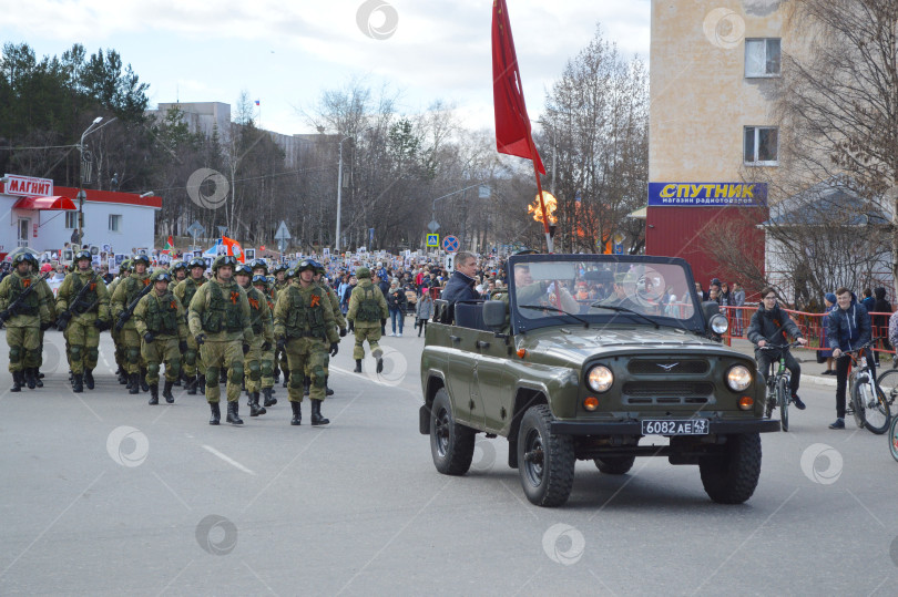 Скачать Парад 9мая в городе Кандалакша. фотосток Ozero