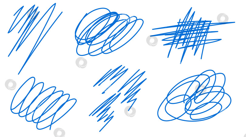 Скачать Абстрактная векторная иллюстрация каракулей с синими каракулями и линиями на белом фоне фотосток Ozero