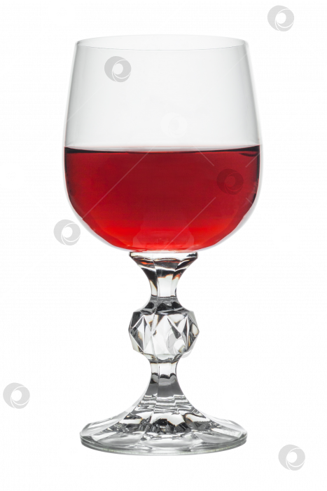 Скачать Хрустальный бокал для красного вина с утолщением на ножке, выделенным на белом фоне фотосток Ozero