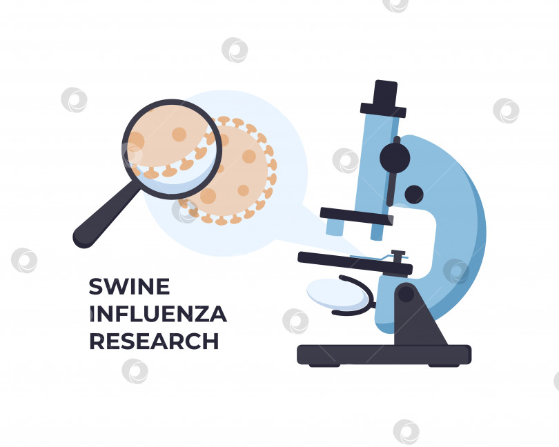 Скачать Свиной грипп и микроскоп. Концепция микробиологии. фотосток Ozero