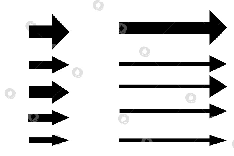 Скачать стилизованные стрелки различных форм и размеров для оформления и декорирования, инфографика, вектор фотосток Ozero